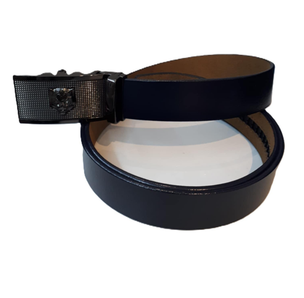 Leder riem met automatische gesp zwart ref. N-507 /0037