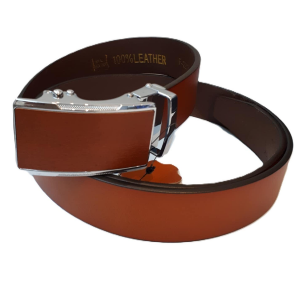Leder riem met automatische gesp bruin ref. F-2017 /0026