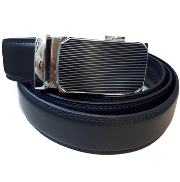 Kunstleer riem met automatische gesp donker blauw ref. Z /0043
