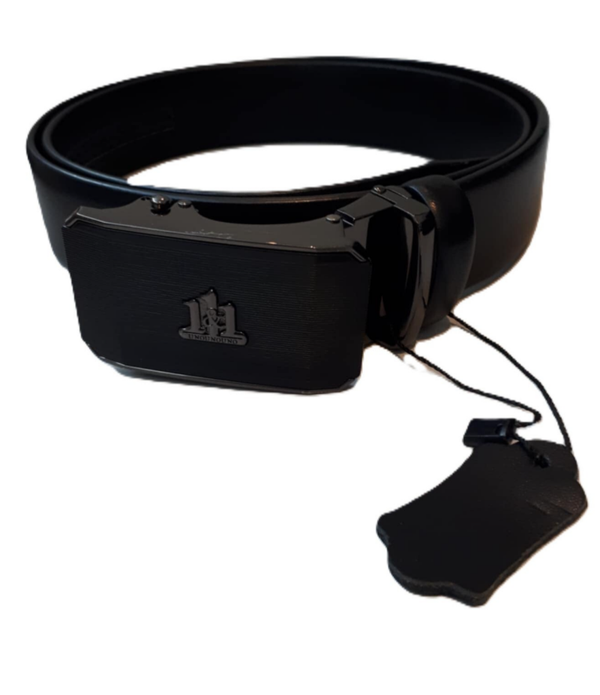 Leder riem met automatische gesp zwart ref. F-2012/0040