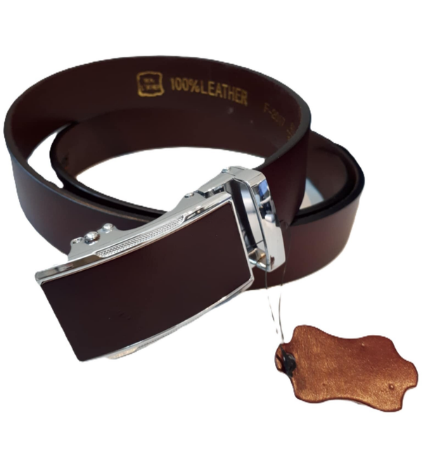 Leder riem met automatische gesp bordeaux ref. F-2017 /0039