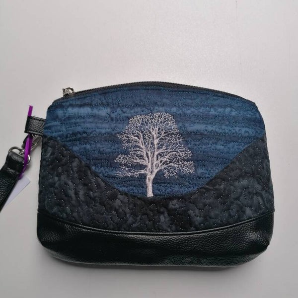 Embroidered Clutch Bag with wrist strap