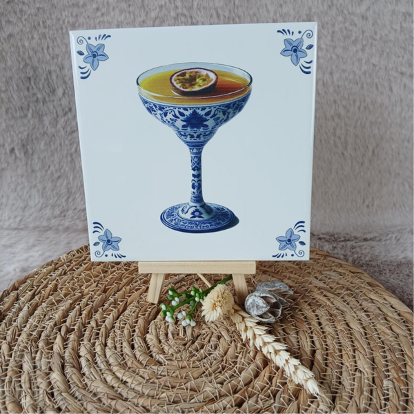 Delfts blauw tegeltje; Pornstar Martini