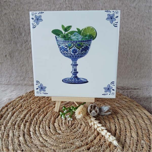 Delfts blauw tegeltje; Mojito
