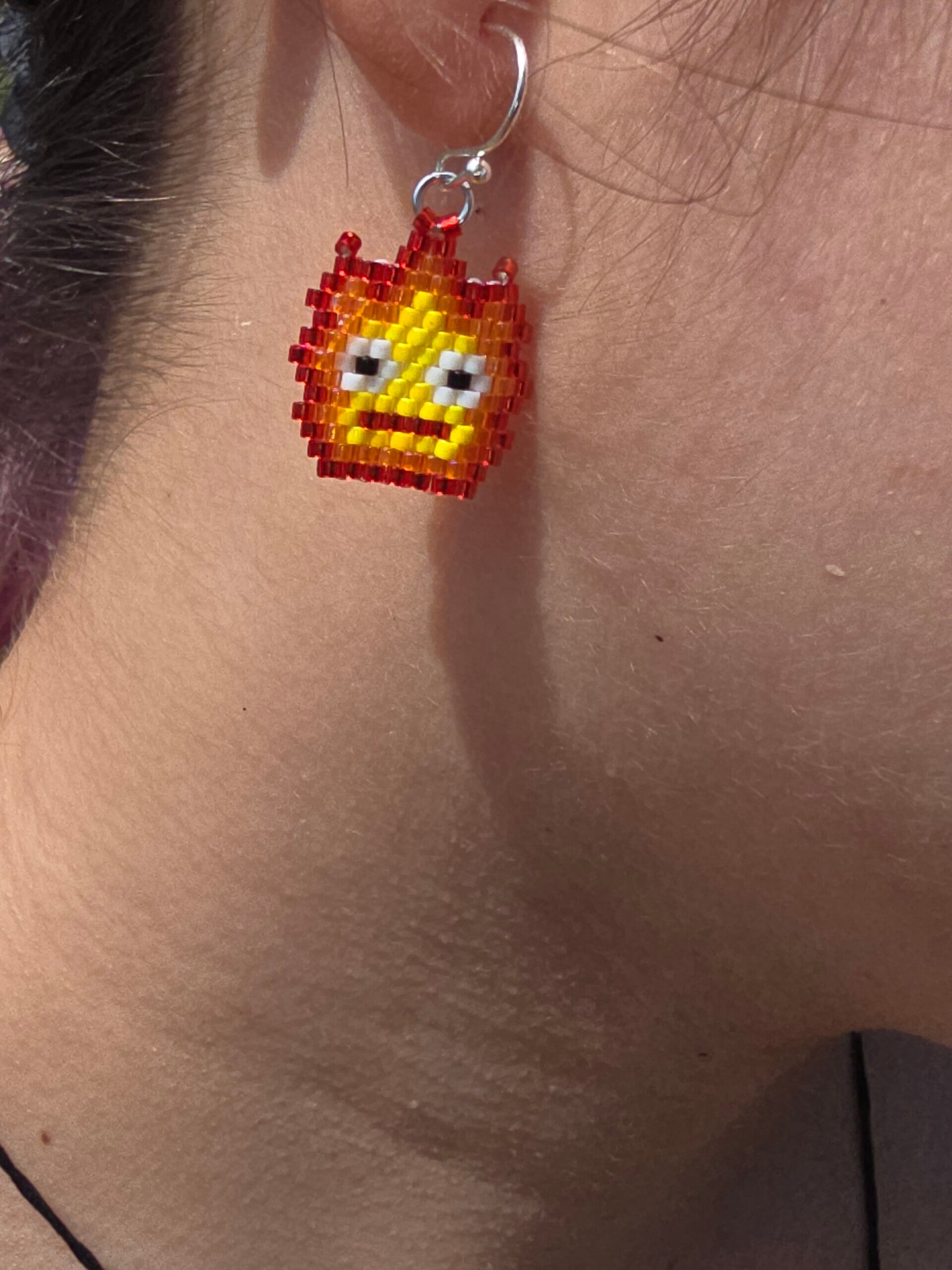 Beaded Miyuki Calcifer earrings