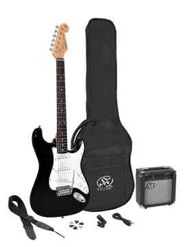 SX Guitars SE1SK Black elektrisch gitaarpakket