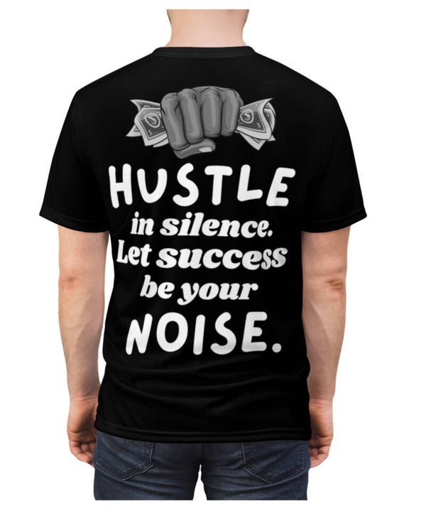 'Hustle in Silence' with Fist Holding Money Design