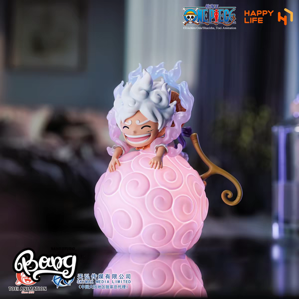 Happy Life - One Piece Official Monkey D. Luffy (Gear 5 / Nika) Chibi Figure & Night Light