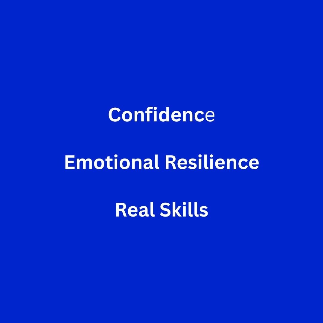 Graphic displaying the core pillars of Young Men’s Resilience London: Confidence, Emotional Resilience, and Real-Life Skills for teenage boys.