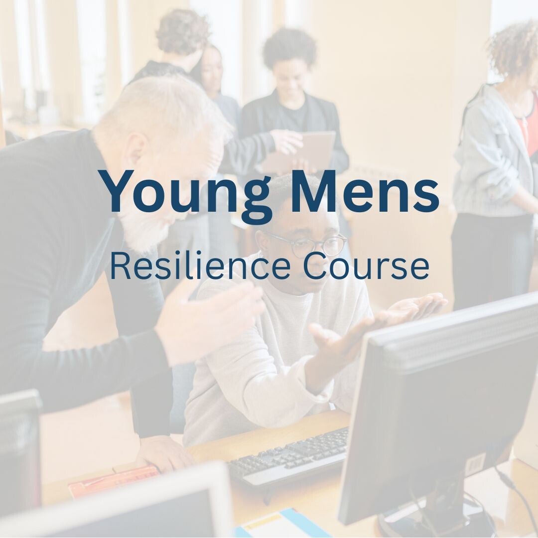 Graphic text displaying 'youngmensresiliencelondon'. This represents our core identity as a London-based mentorship programme dedicated to building character and resilience in young men.