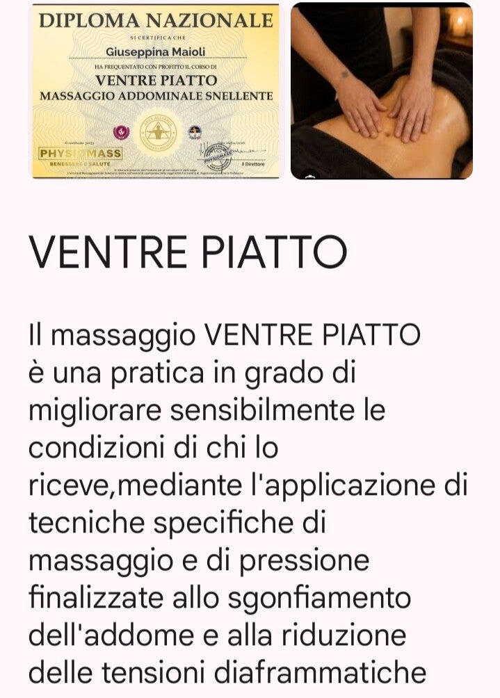 PACCHETTO DA 5 VENTRE PIATTO MASSAGGIO PARZIALE 30 MINUTI