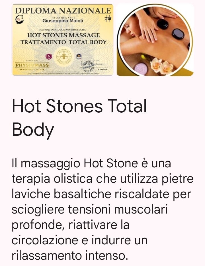 PACCHETTO DA 5 HOT STONES DA 30 MINUTI