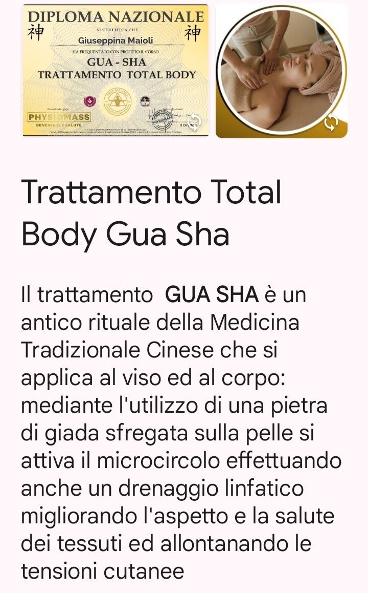 GUA SHA TRATTAMENTO TOTAL BODY 60  MINUTI