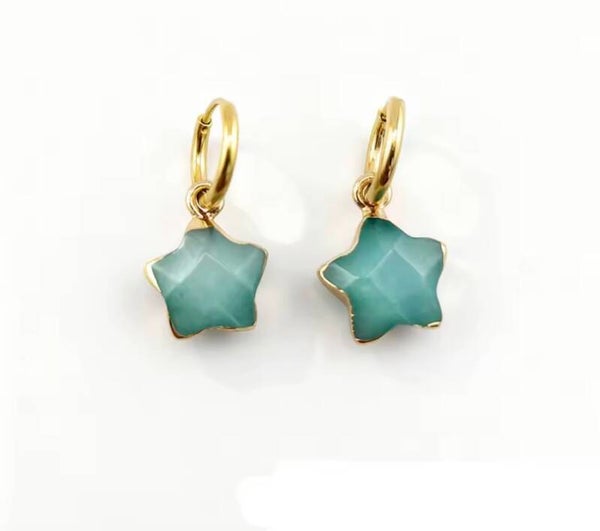 boucles d'oreilles en amazonite