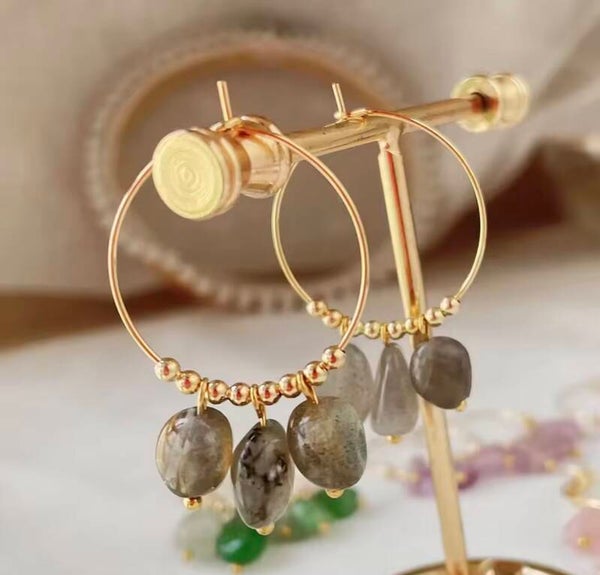 boucles d'oreilles en labradorite