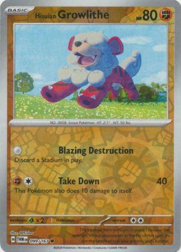 Hisuian Growlithe Holo 099/167