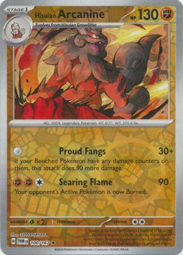 Hisuian Arcanine Reverse Holo 100/167