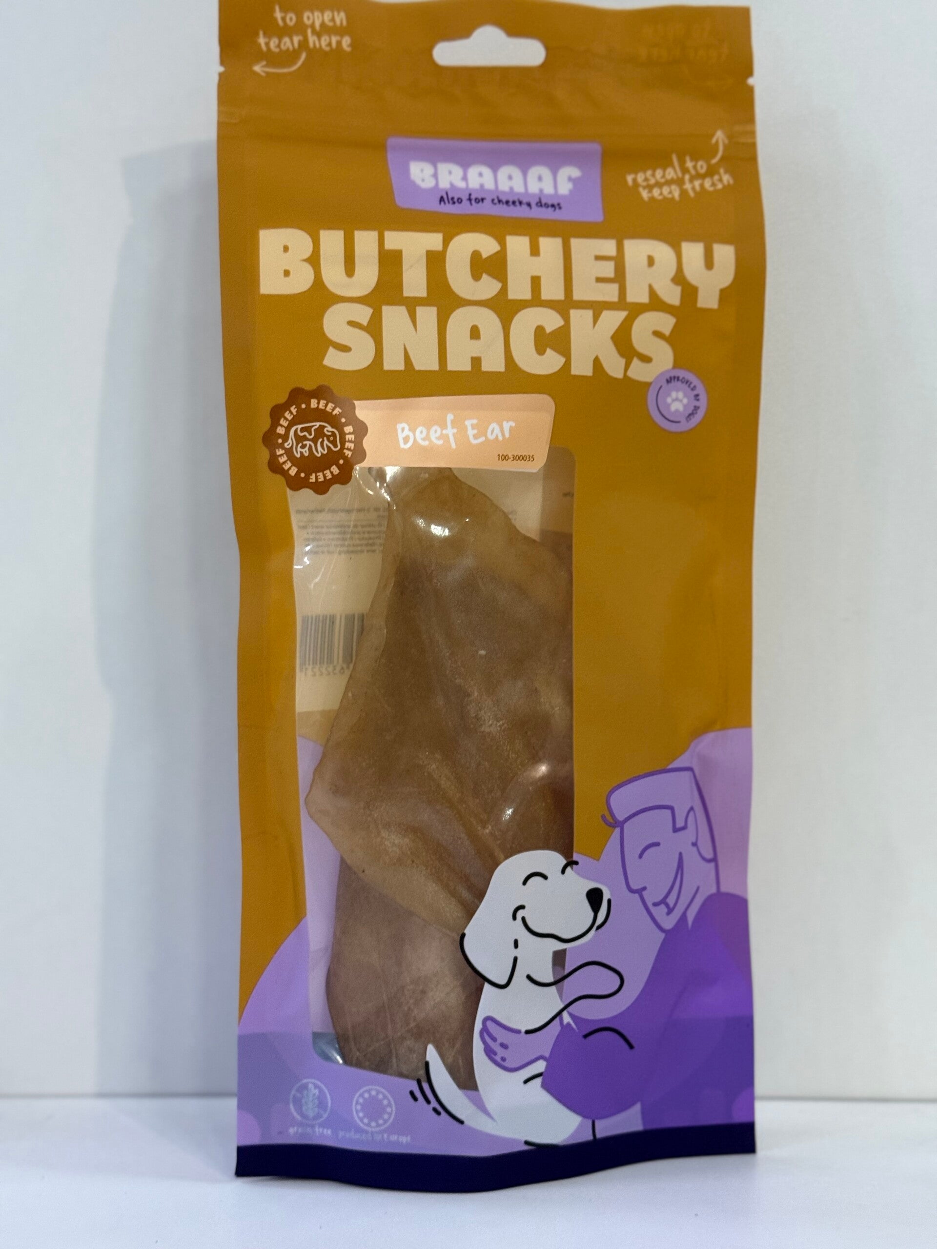 Braaf - Beef Ear - Grote Hond - Graanvrij A27.3