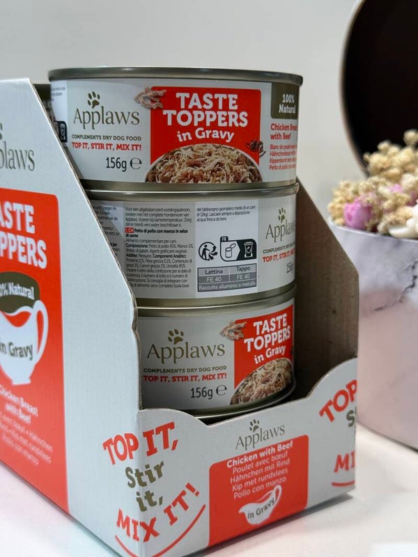 Applaws - Taste Topper Gravy in blik - Chicken Breast with Beef in Gravy - B18.3