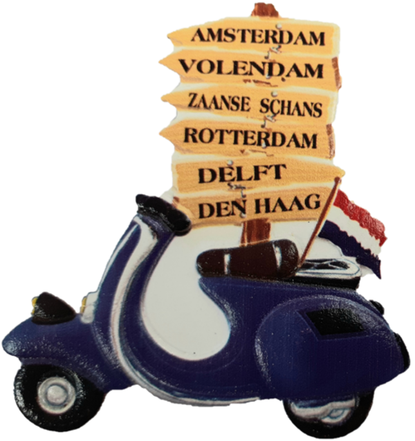 MGT-412B | Polystone Magneet | Scooter Hoofdsteden Blauw