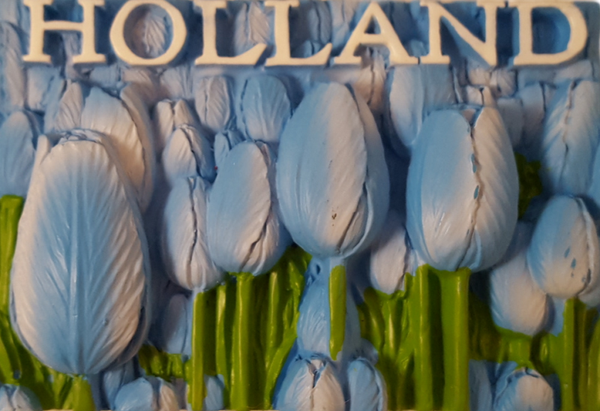 MGTH-359LB | Polystone Magneet | Tulpen Licht Blauw Holland