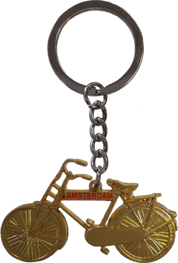 SLH-015G | Sleutelhanger | Fiets Goud Amsterdam