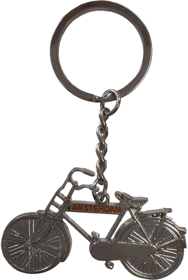 SLH-015Z | Sleutelhanger | Fiets Zilver Amsterdam