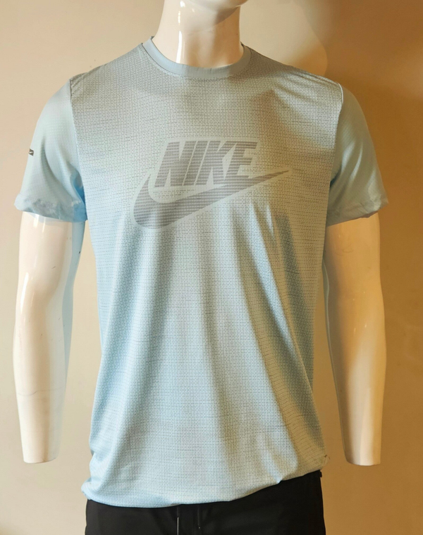 Light Blue pattern Gym T - Shirts