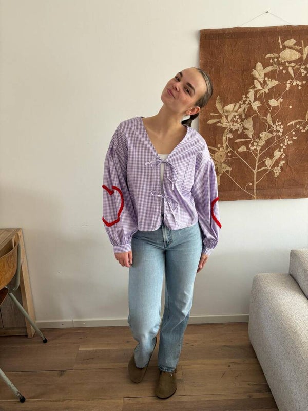Blouse bow lila Anna