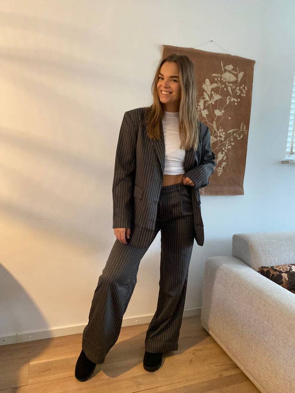 Iris blazer grey stripes
