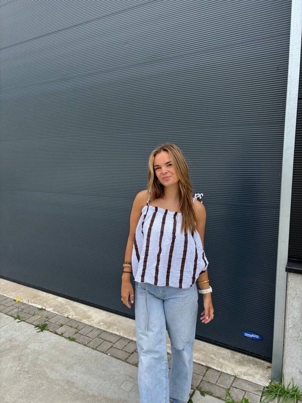Mousseline top beige/brown