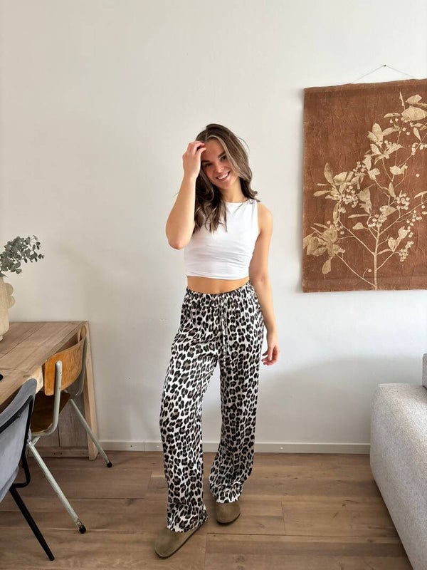 Satin pants leopard