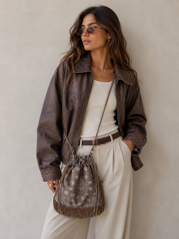 Boho Fringe Bag – Taupe