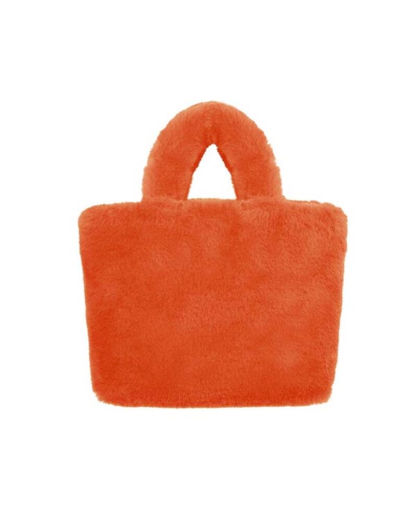 Faux fur city tas klein orange
