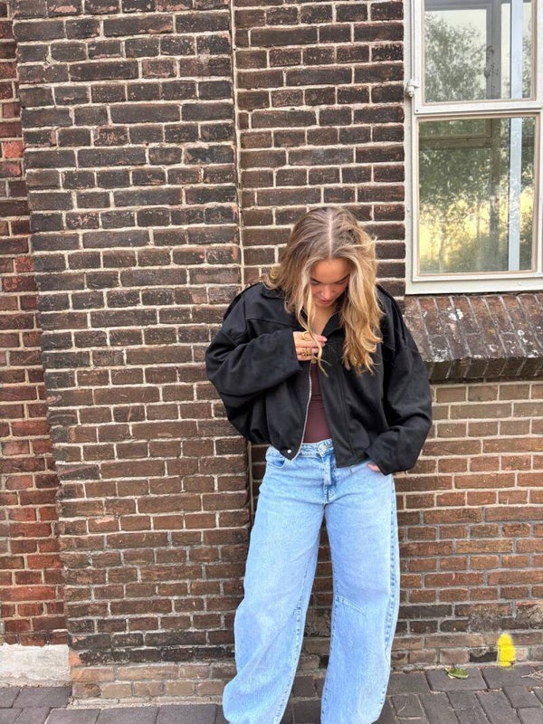 Oversized black Bomber Jacket