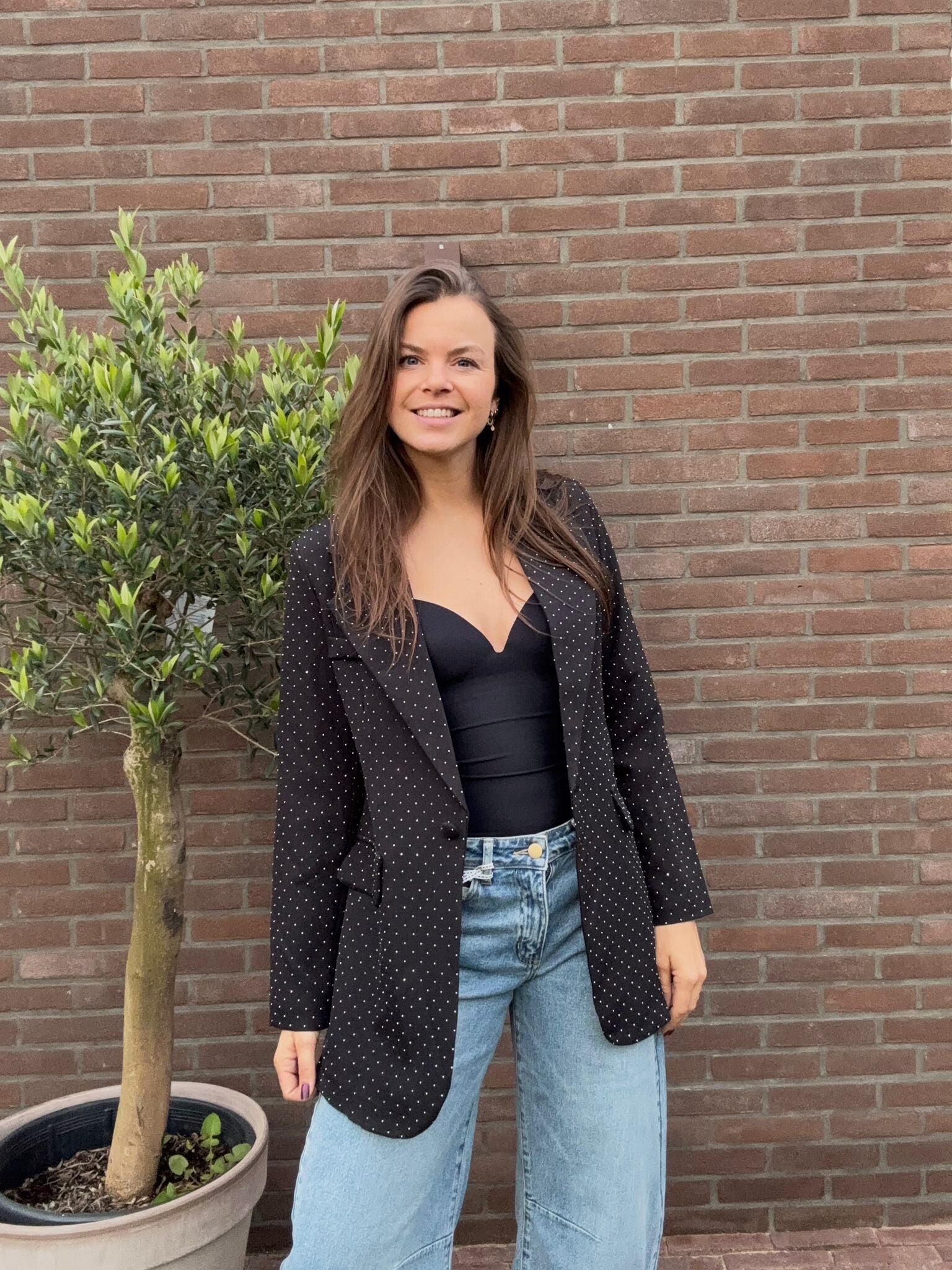 Mies Sparkle Blazer black