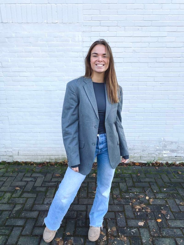 Vintage blazer grey striped