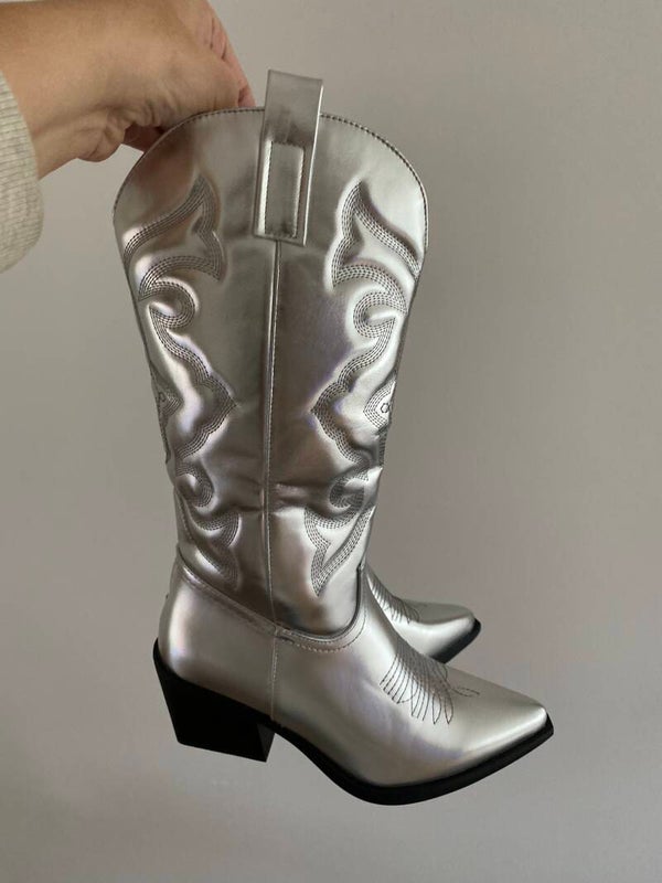 Cowboy laarzen zilver