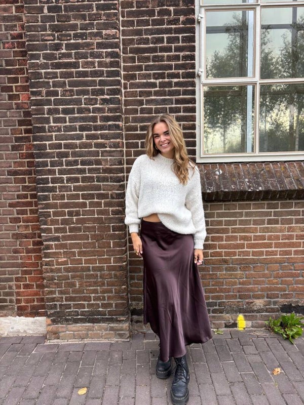 Satin Skirt – Chocolate Brown