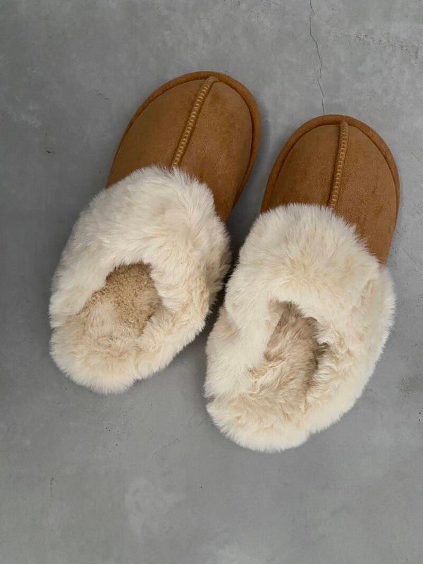 Comfy pantoffels camel