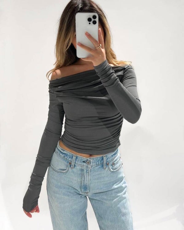 Lani crop top antraciet