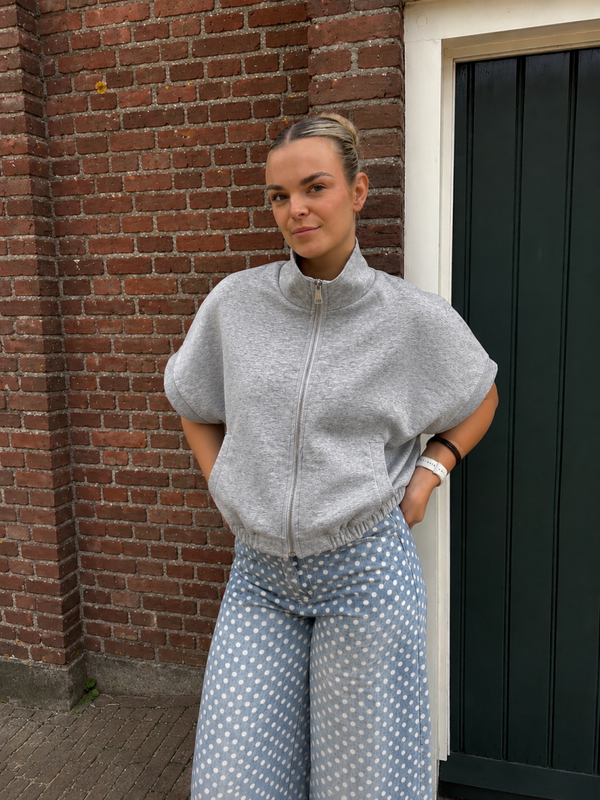 Mila Zip Gilet Grey