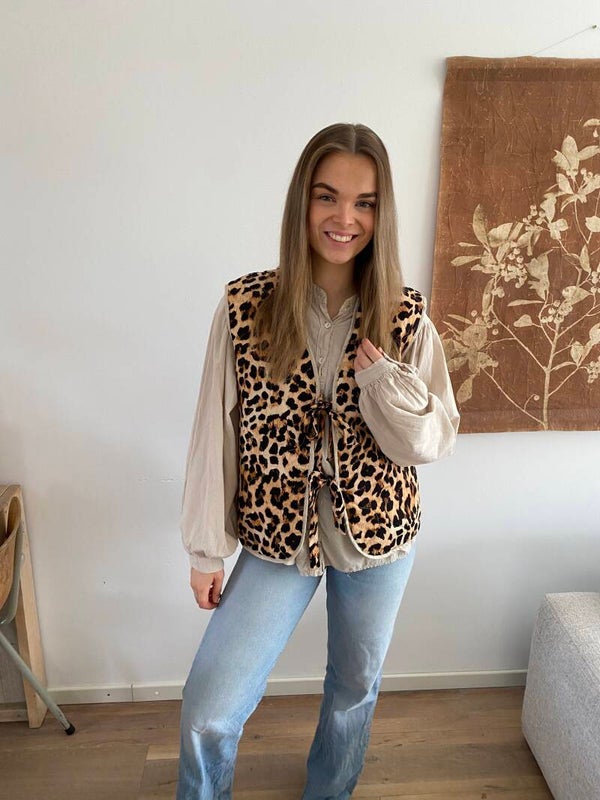 Gilet Leopard beige