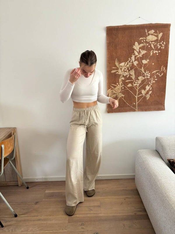 Linnen pants beige