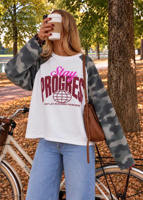 Stay Progress Camo Sweater bordeauxrood