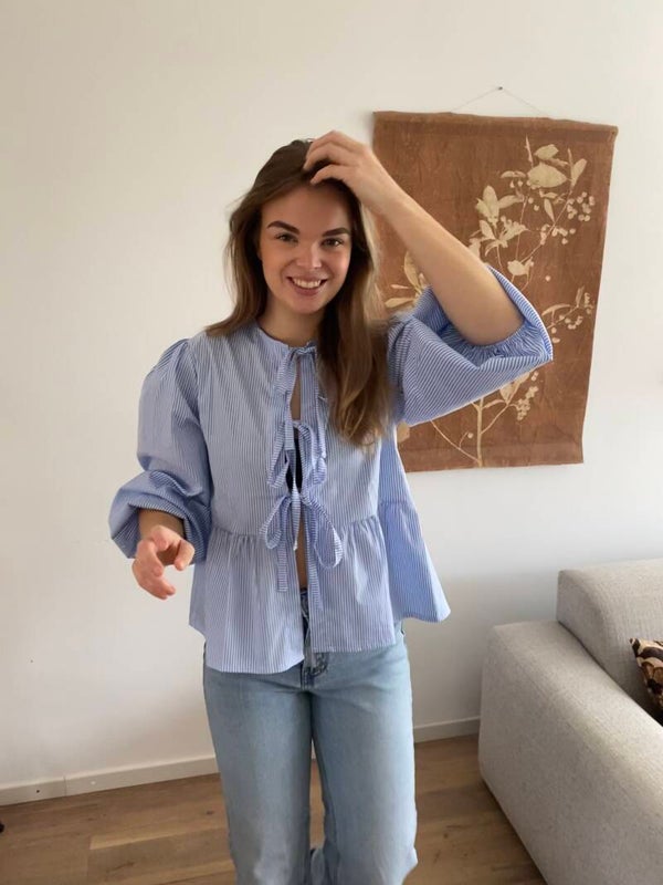 BOW blouse striped blue