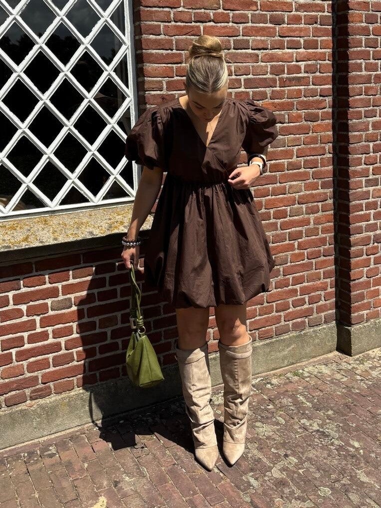 Bella Bubble Dress Chocolate