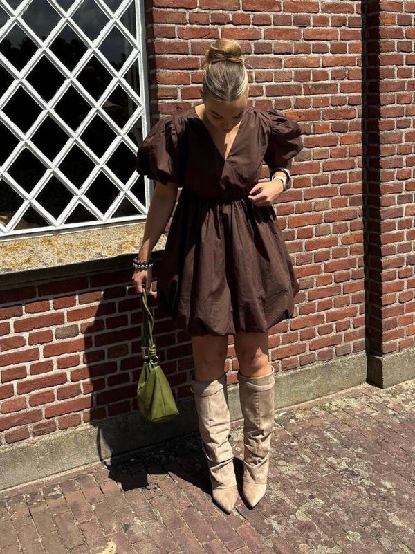 Bella Bubble Dress Chocolate
