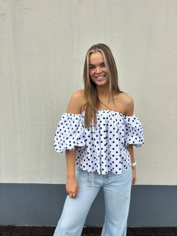 Belle Dot Blouse white