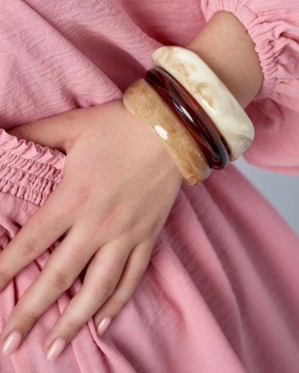 Swirl Bangles Beige/bruin